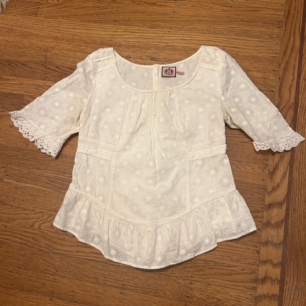 Juicy Couture vintage white embroidered top
